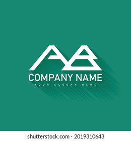 triangle modern AB letter logo