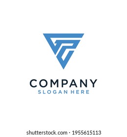 triangle modern with initial GS logo design