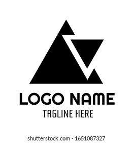 triangle modern Logo icon monogram flat design