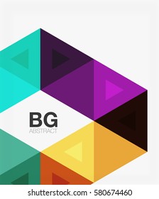 Triangle modern mosaic geometric template. Vector template background for workflow layout, diagram, number options or web design