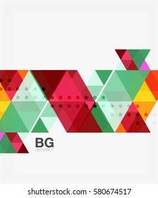 Triangle modern mosaic geometric template. Vector template background for workflow layout, diagram, number options or web design