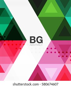 Triangle modern mosaic geometric template. Vector template background for workflow layout, diagram, number options or web design