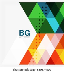 Plantilla geométrica de mosaico moderno de triángulo. Fondo de plantilla de vector para diseño de flujo de trabajo, diagrama, opciones de número o diseño web