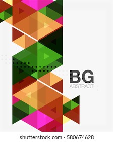 Triangle modern mosaic geometric template. Vector template background for workflow layout, diagram, number options or web design