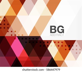 Triangle modern mosaic geometric template. Vector template background for workflow layout, diagram, number options or web design