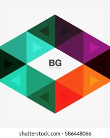 Triangle modern mosaic geometric template. Vector template background for workflow layout, diagram, number options or web design