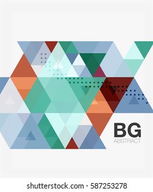 Triangle modern mosaic geometric template. Vector template background for workflow layout, diagram, number options or web design