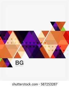 Triangle modern mosaic geometric template. Vector template background for workflow layout, diagram, number options or web design