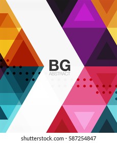 Triangle modern mosaic geometric template. Vector template background for workflow layout, diagram, number options or web design