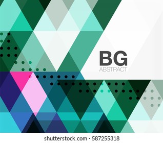 Triangle modern mosaic geometric template. Vector template background for workflow layout, diagram, number options or web design