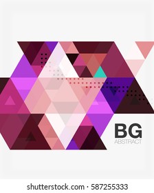 Triangle modern mosaic geometric template. Vector template background for workflow layout, diagram, number options or web design