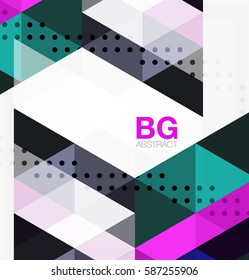 Triangle modern mosaic geometric template. Vector template background for workflow layout, diagram, number options or web design