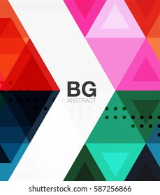 Triangle modern mosaic geometric template. Vector template background for workflow layout, diagram, number options or web design