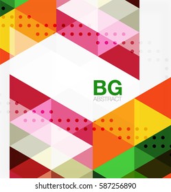 Triangle modern mosaic geometric template. Vector template background for workflow layout, diagram, number options or web design