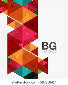 Triangle modern mosaic geometric template. Vector template background for workflow layout, diagram, number options or web design
