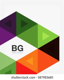 Plantilla geométrica de mosaico moderno de triángulo. Fondo de plantilla de vector para diseño de flujo de trabajo, diagrama, opciones de número o diseño web