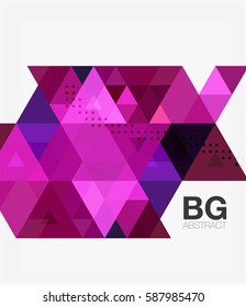 Plantilla geométrica de mosaico moderno de triángulo. Fondo de plantilla de vector para diseño de flujo de trabajo, diagrama, opciones de número o diseño web