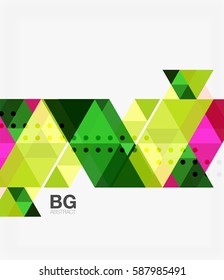 Plantilla geométrica de mosaico moderno de triángulo. Fondo de plantilla de vector para diseño de flujo de trabajo, diagrama, opciones de número o diseño web