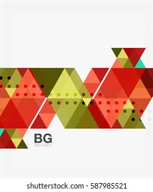 Triangle modern mosaic geometric template. Vector template background for workflow layout, diagram, number options or web design