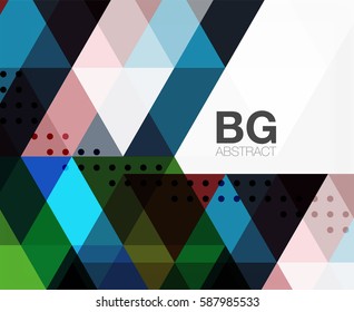 Dreieck moderne Mosaik geometrische Vorlage. Vektorvorlagenhintergrund für das Workflowlayout, -diagramm, -nummeroptionen oder Webdesign