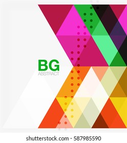 Triangle modern mosaic geometric template. Vector template background for workflow layout, diagram, number options or web design