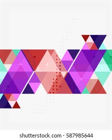 Triangle modern mosaic geometric template. Vector template background for workflow layout, diagram, number options or web design