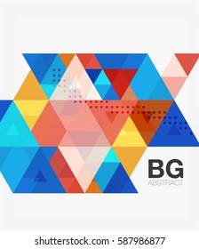 Triangle modern mosaic geometric template. Vector template background for workflow layout, diagram, number options or web design