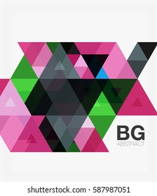 Triangle modern mosaic geometric template. Vector template background for workflow layout, diagram, number options or web design