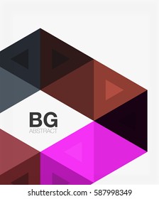 Triangle modern mosaic geometric template. Vector template background for workflow layout, diagram, number options or web design