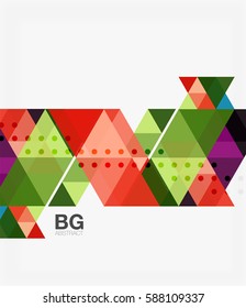 Triangle modern mosaic geometric template. Vector template background for workflow layout, diagram, number options or web design