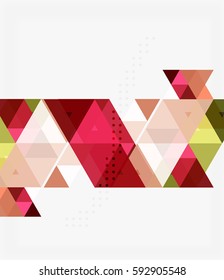 Triangle modern mosaic geometric template. Vector template background for workflow layout, diagram, number options or web design