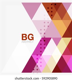 Triangle modern mosaic geometric template. Vector template background for workflow layout, diagram, number options or web design