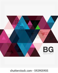 Triangle modern mosaic geometric template. Vector template background for workflow layout, diagram, number options or web design