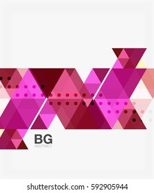 Triangle modern mosaic geometric template. Vector template background for workflow layout, diagram, number options or web design