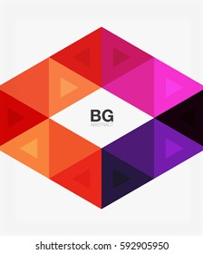 Triangle modern mosaic geometric template. Vector template background for workflow layout, diagram, number options or web design