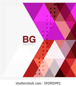 Plantilla geométrica de mosaico moderno de triángulo. Fondo de plantilla de vector para diseño de flujo de trabajo, diagrama, opciones de número o diseño web