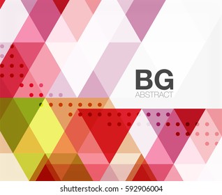 Triangle modern mosaic geometric template. Vector template background for workflow layout, diagram, number options or web design