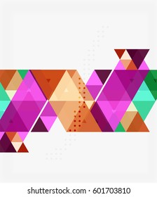 Triangle modern mosaic geometric template. Vector template background for workflow layout, diagram, number options or web design