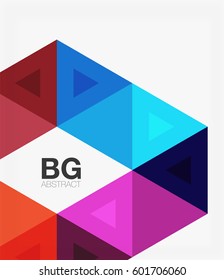 Plantilla geométrica de mosaico moderno de triángulo. Fondo de plantilla de vector para diseño de flujo de trabajo, diagrama, opciones de número o diseño web