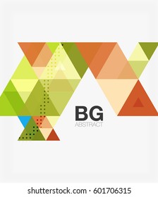 Triangle modern mosaic geometric template. Vector template background for workflow layout, diagram, number options or web design