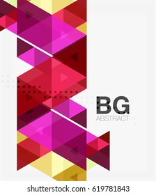 Plantilla geométrica de mosaico moderno de triángulo. Fondo de plantilla de vector para diseño de flujo de trabajo, diagrama, opciones de número o diseño web