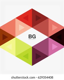 Plantilla geométrica de mosaico moderno de triángulo. Fondo de plantilla de vector para diseño de flujo de trabajo, diagrama, opciones de número o diseño web