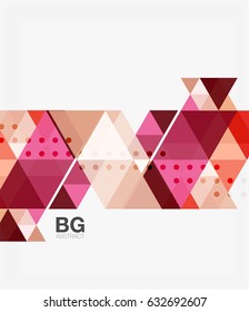 Triangle modern mosaic geometric template. Vector template background for workflow layout, diagram, number options or web design
