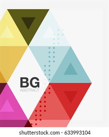 Triangle modern mosaic geometric template. Vector template background for workflow layout, diagram, number options or web design