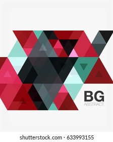 Triangle modern mosaic geometric template. Vector template background for workflow layout, diagram, number options or web design
