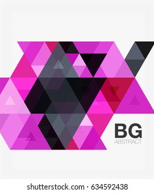 Triangle modern mosaic geometric template. Vector template background for workflow layout, diagram, number options or web design