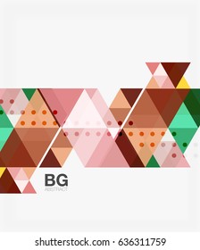 Triangle modern mosaic geometric template. Vector template background for workflow layout, diagram, number options or web design