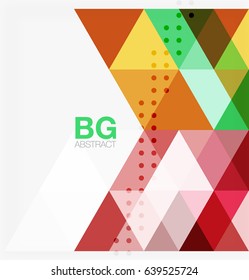 Triangle modern mosaic geometric template. Vector template background for workflow layout, diagram, number options or web design