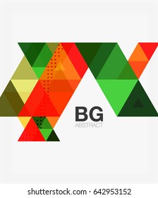 Triangle modern mosaic geometric template. Vector template background for workflow layout, diagram, number options or web design