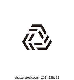 Triángulo, moderno, o símbolo geométrico simple vector logo